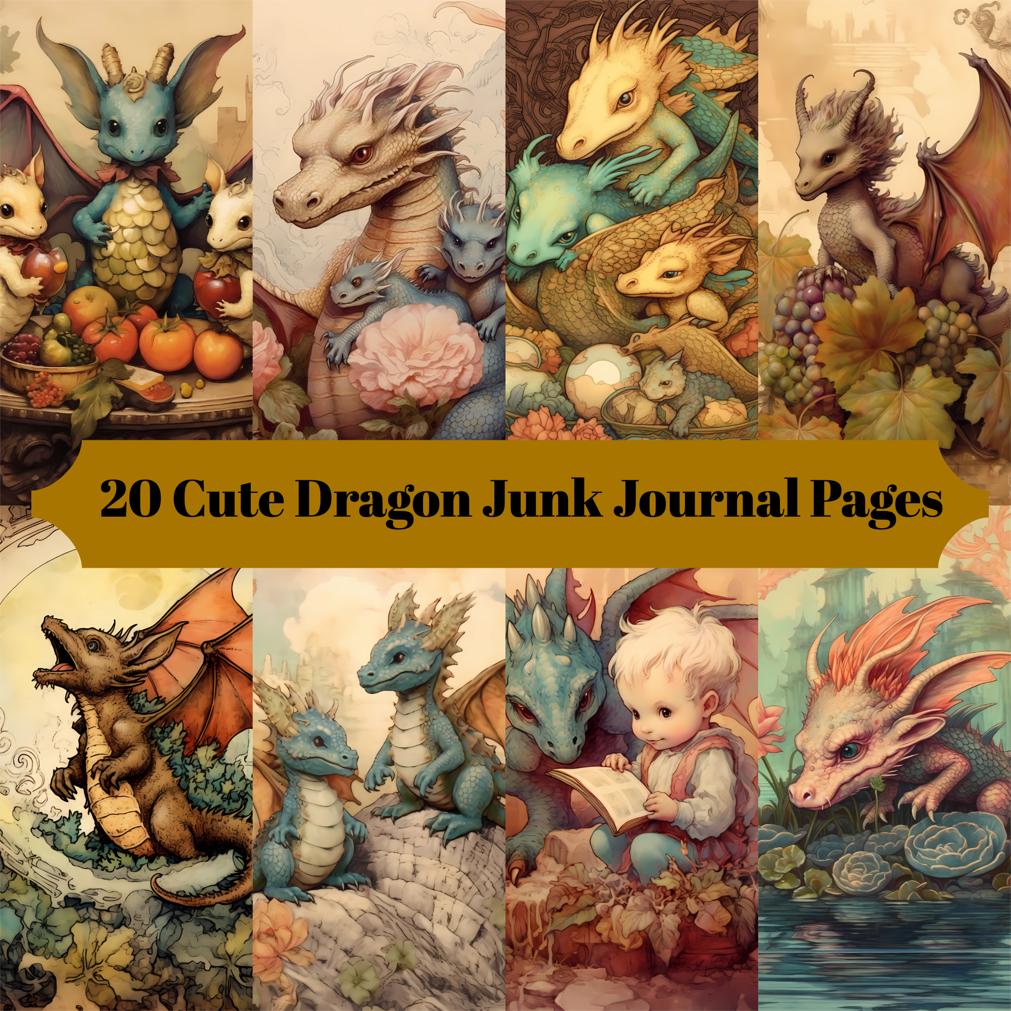 Baby Dragons Junk Journal Pages - CraftNest