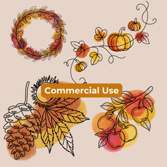 Fall Doodle Minimalist Elements Clipart Bundle - CraftNest - Digital Crafting and Art