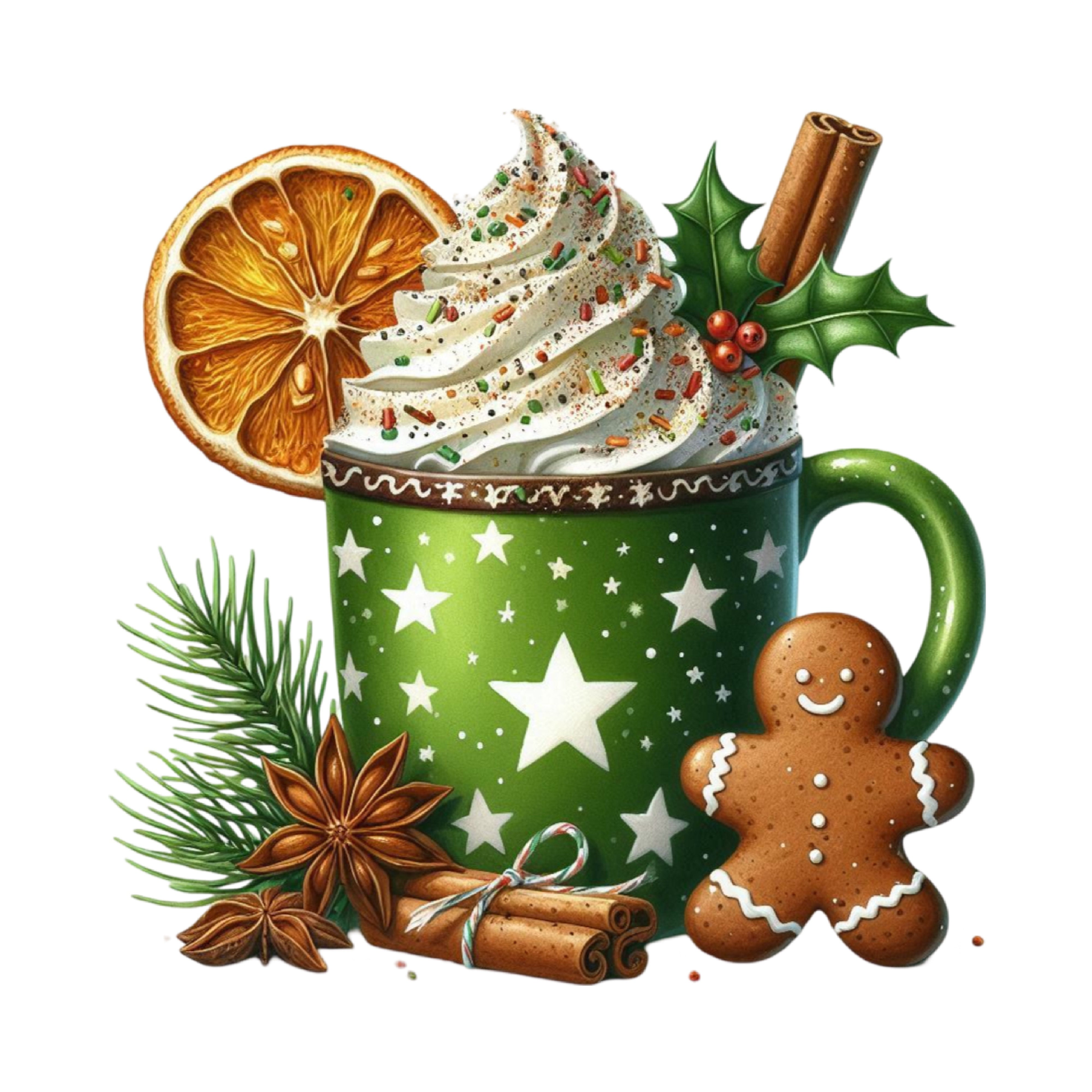 Christmas Coffee Gingerbread Clipart Bundle - CraftNest - Digital Crafting and Art