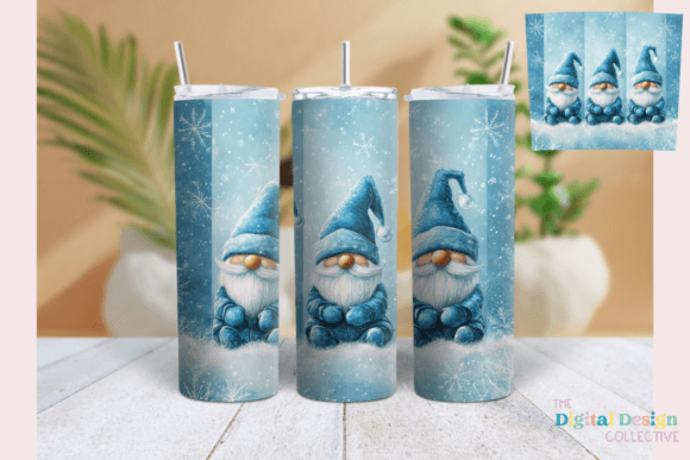 Festive Christmas Gnome Tumbler Wrap Bundle