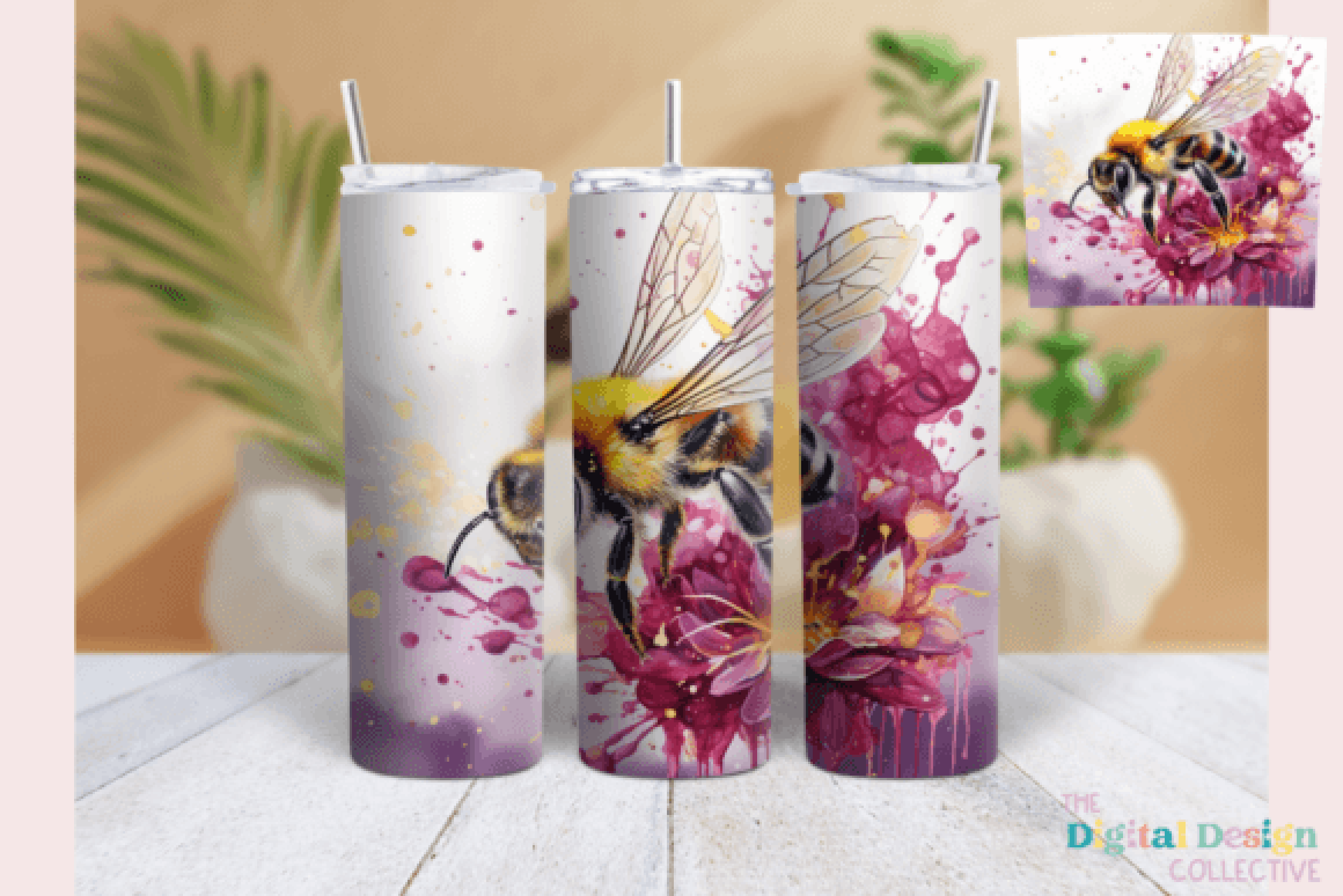 HoneyBee Flower Tumbler Wrap Bundle