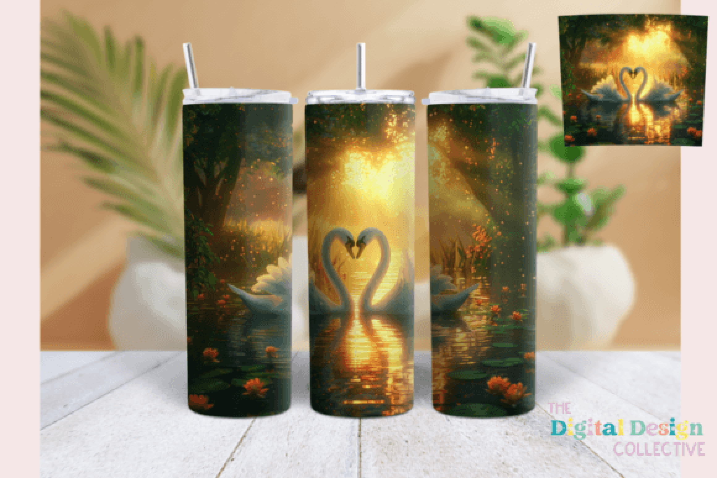 Sunset Swans Tumbler Wrap Bundle