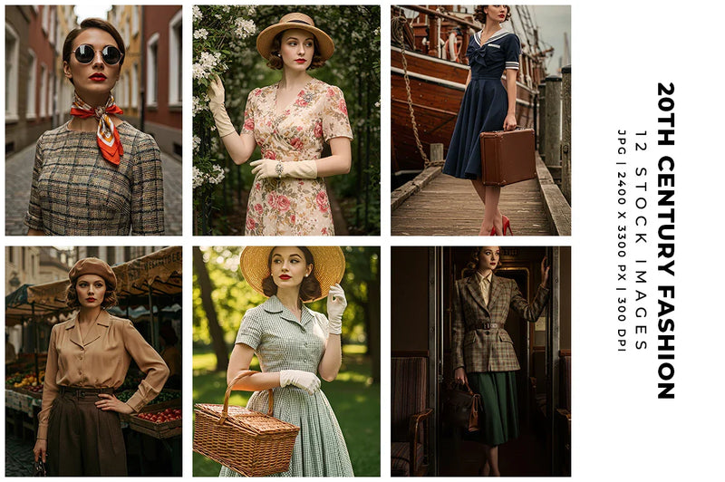 20th Century Fashion - Stock Images - CraftNest - Digital Crafting and Art