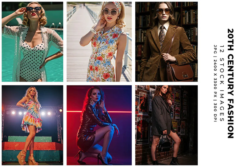20th Century Fashion - Stock Images - CraftNest - Digital Crafting and Art