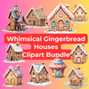 Whimsical Gingerbread Houses Clipart Bundle