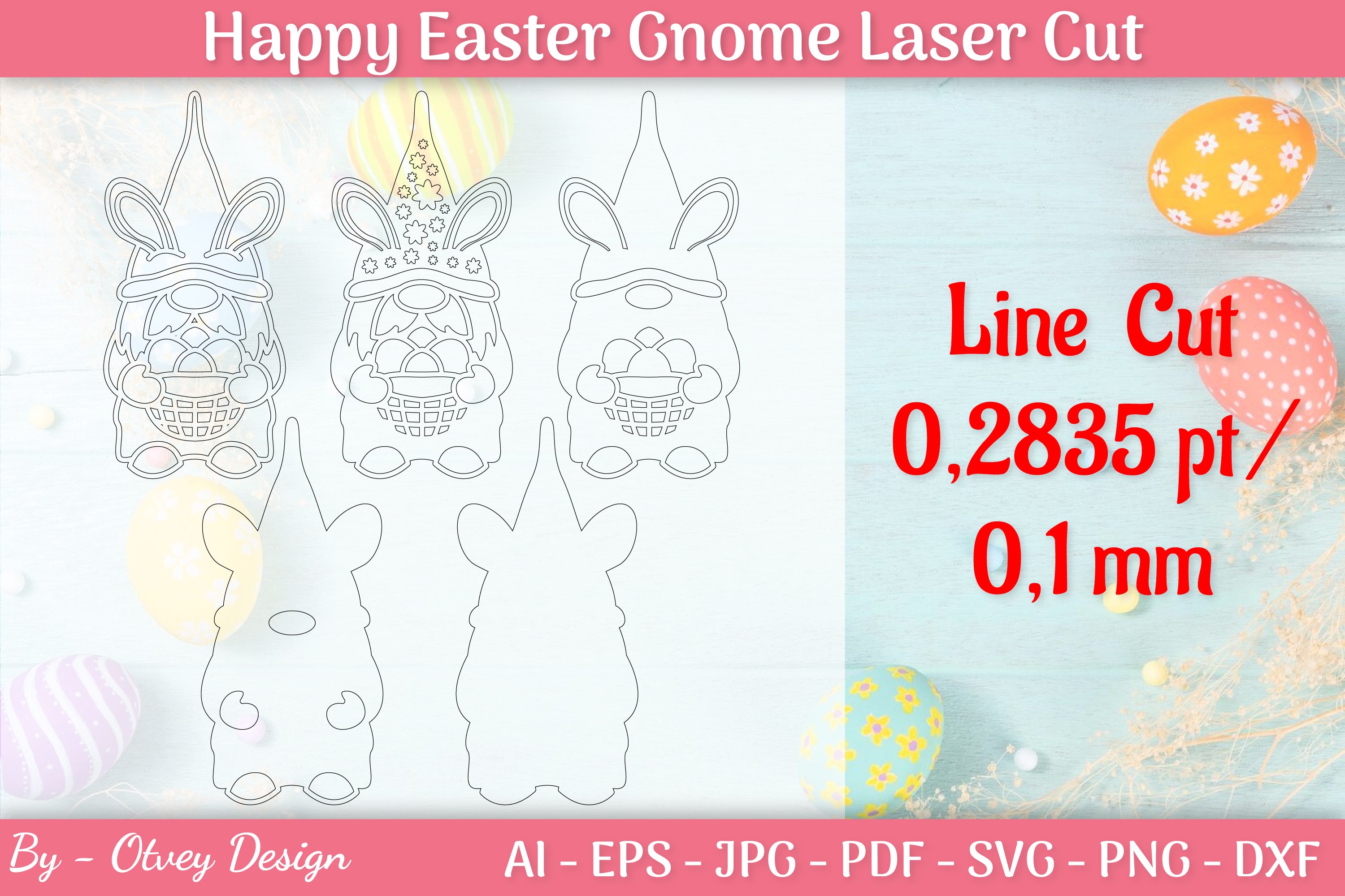 Easter Gnome Laser Cut SVG Bundle 3 - CraftNest - Digital Crafting and Art