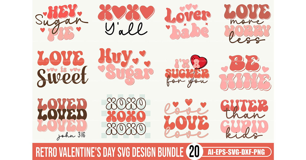 Retro Valentine's Day SVG Bundle 3