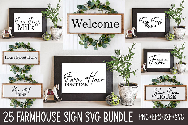 25 Farmhouse Sign SVG Bundle - CraftNest - Digital Crafting and Art