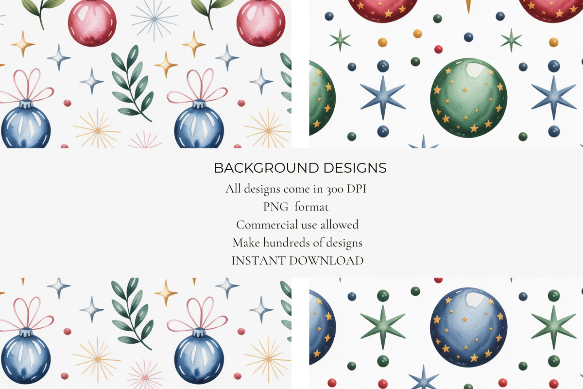 Christmas Baubles Seamless Papers