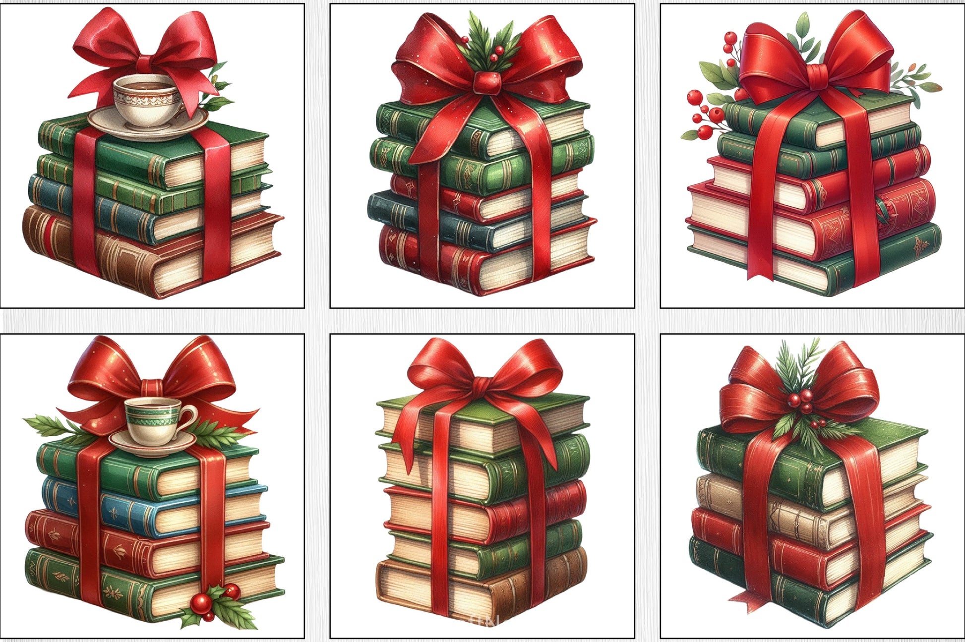 Christmas Book Set Clipart Bundle - CraftNest - Digital Crafting and Art