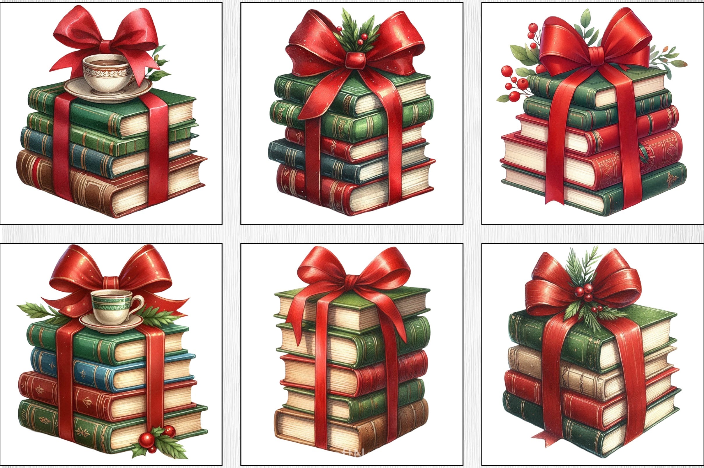 Christmas Book Set Clipart Bundle - CraftNest - Digital Crafting and Art