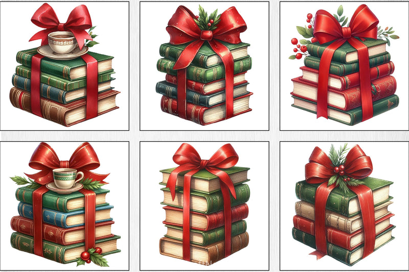 Christmas Book Set Clipart Bundle - CraftNest - Digital Crafting and Art