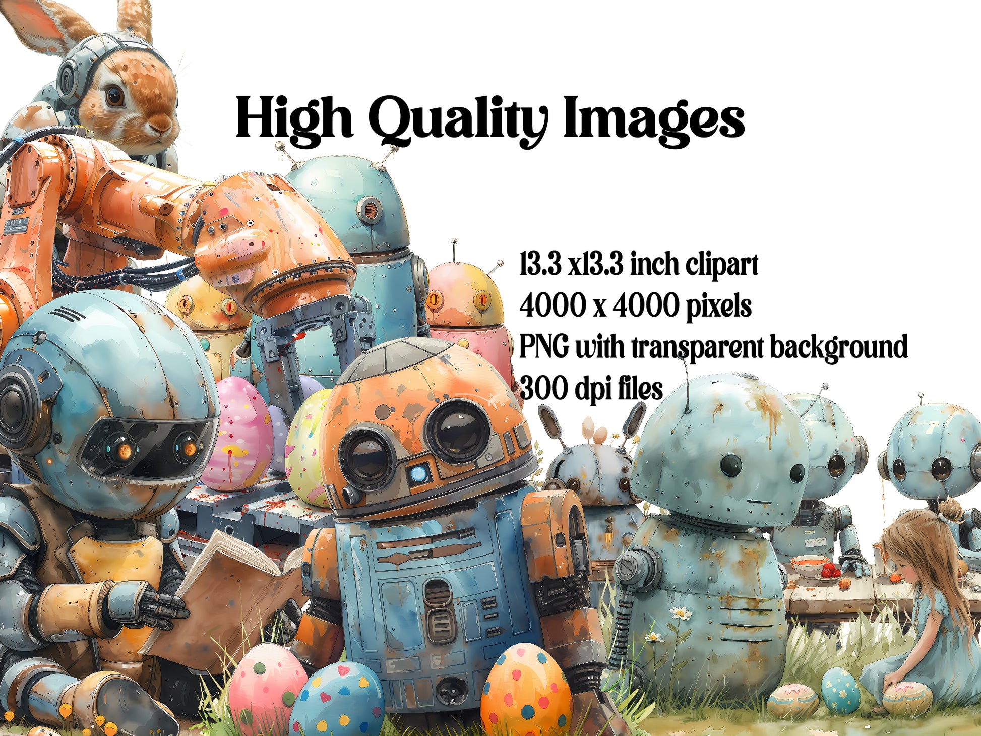 Robot Easter Clipart - CraftNest