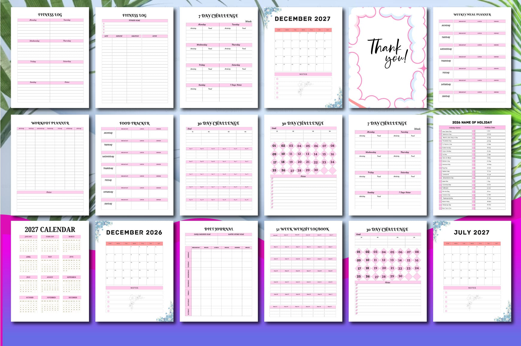 Fitness Planner Minimal Changes