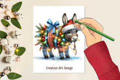Christmas Donkey Clipart Bundle - CraftNest - Digital Crafting and Art