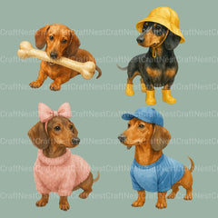 Dachshunds Clipart Bundle 1 - CraftNest - Digital Crafting and Art