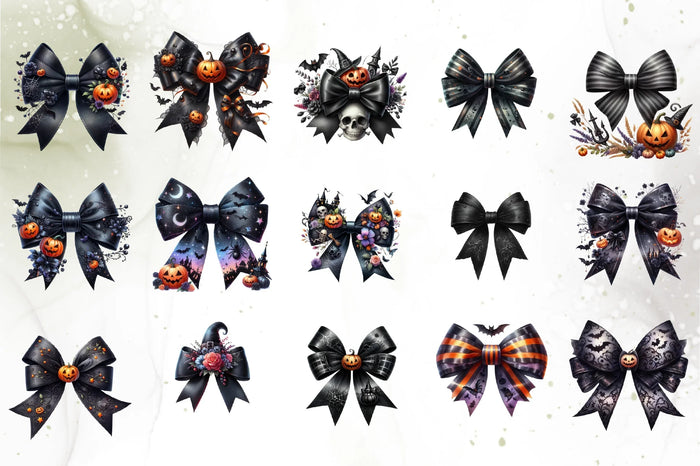 Halloween Bow Clipart Bundle