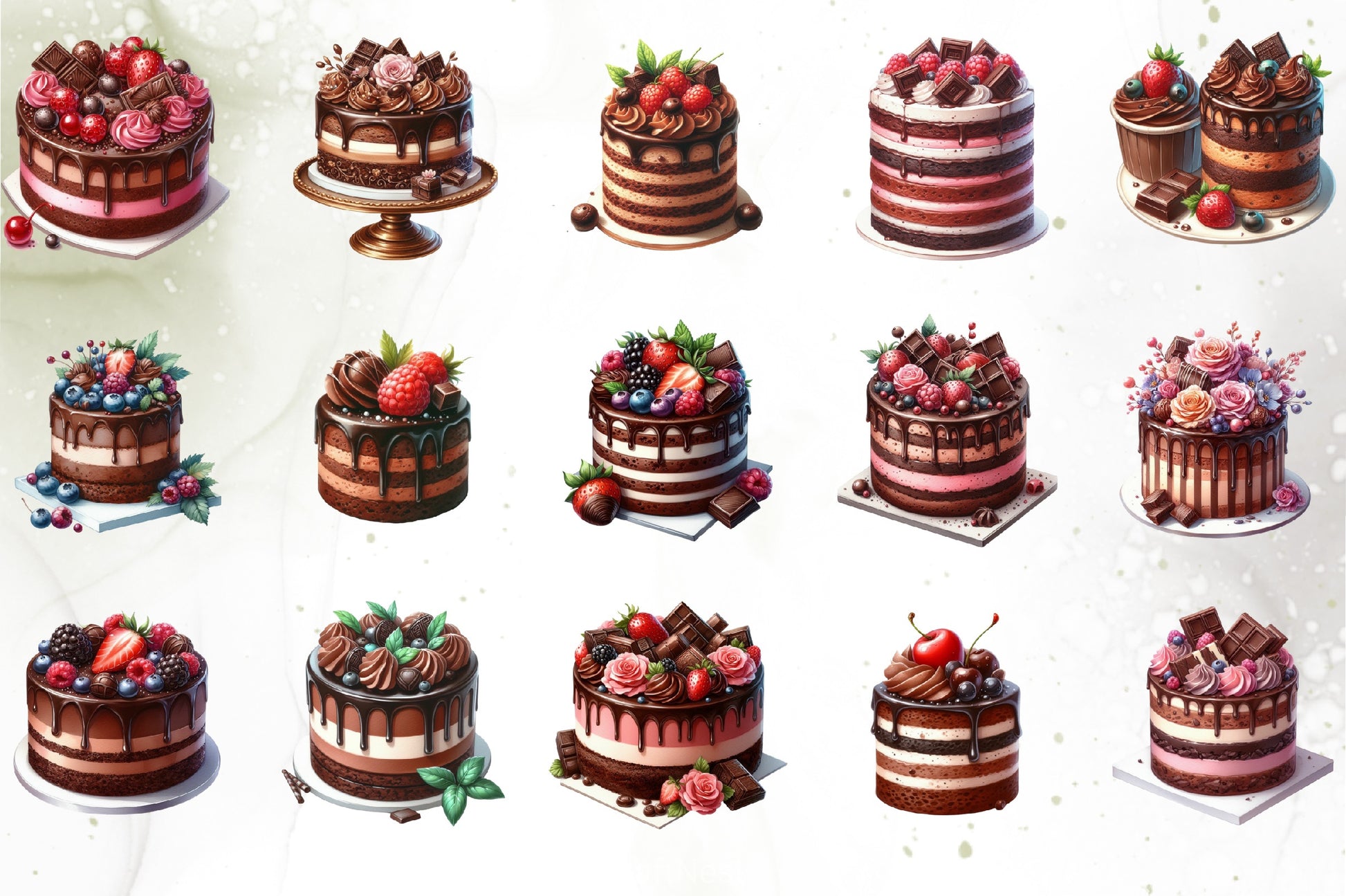 Chocolate Cakes Clipart Bundle - CraftNest - Digital Crafting and Art