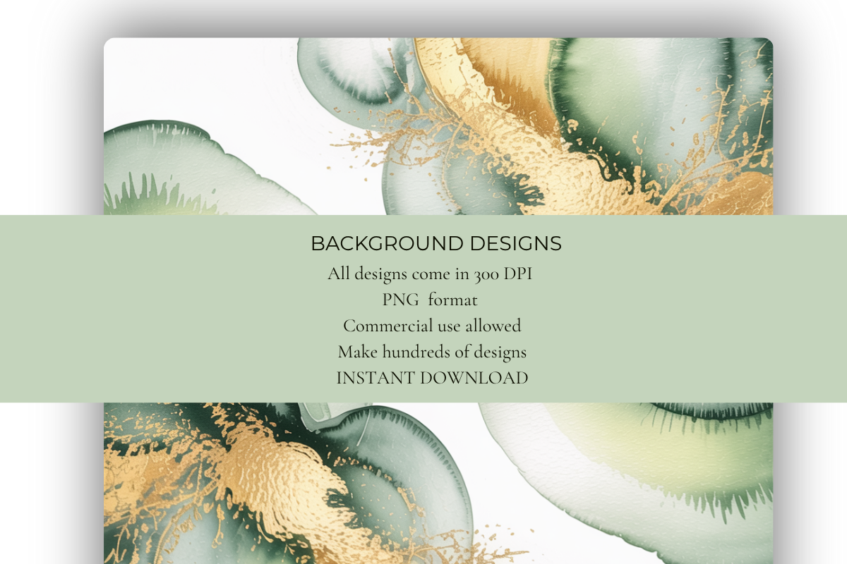 Sage Green & Gold Background Papers