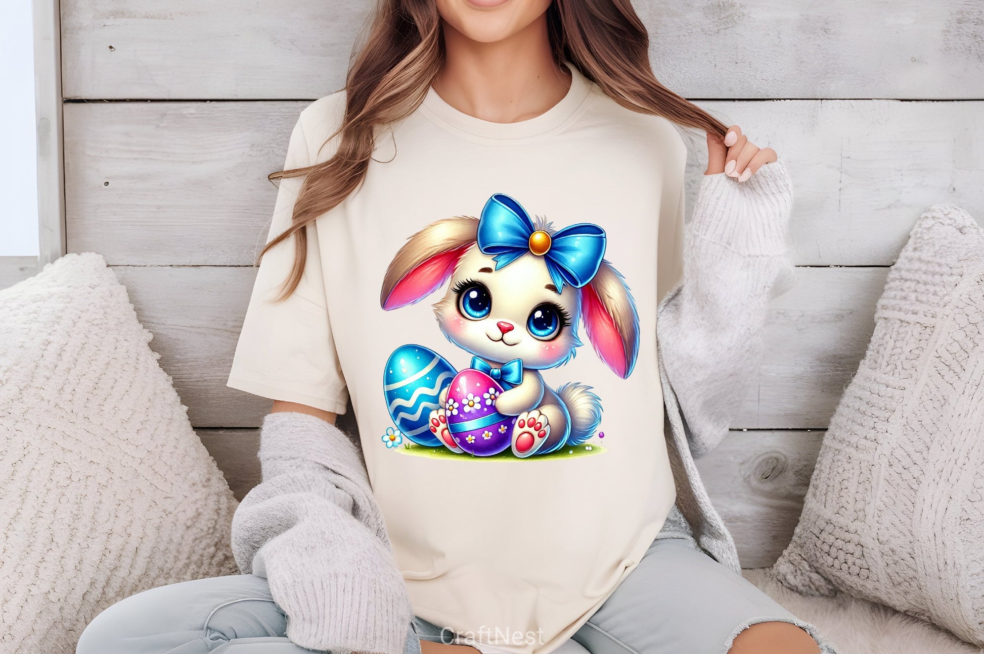 Easter Bunny Eggs Clipart Bundle - CraftNest - Digital Crafting and Art