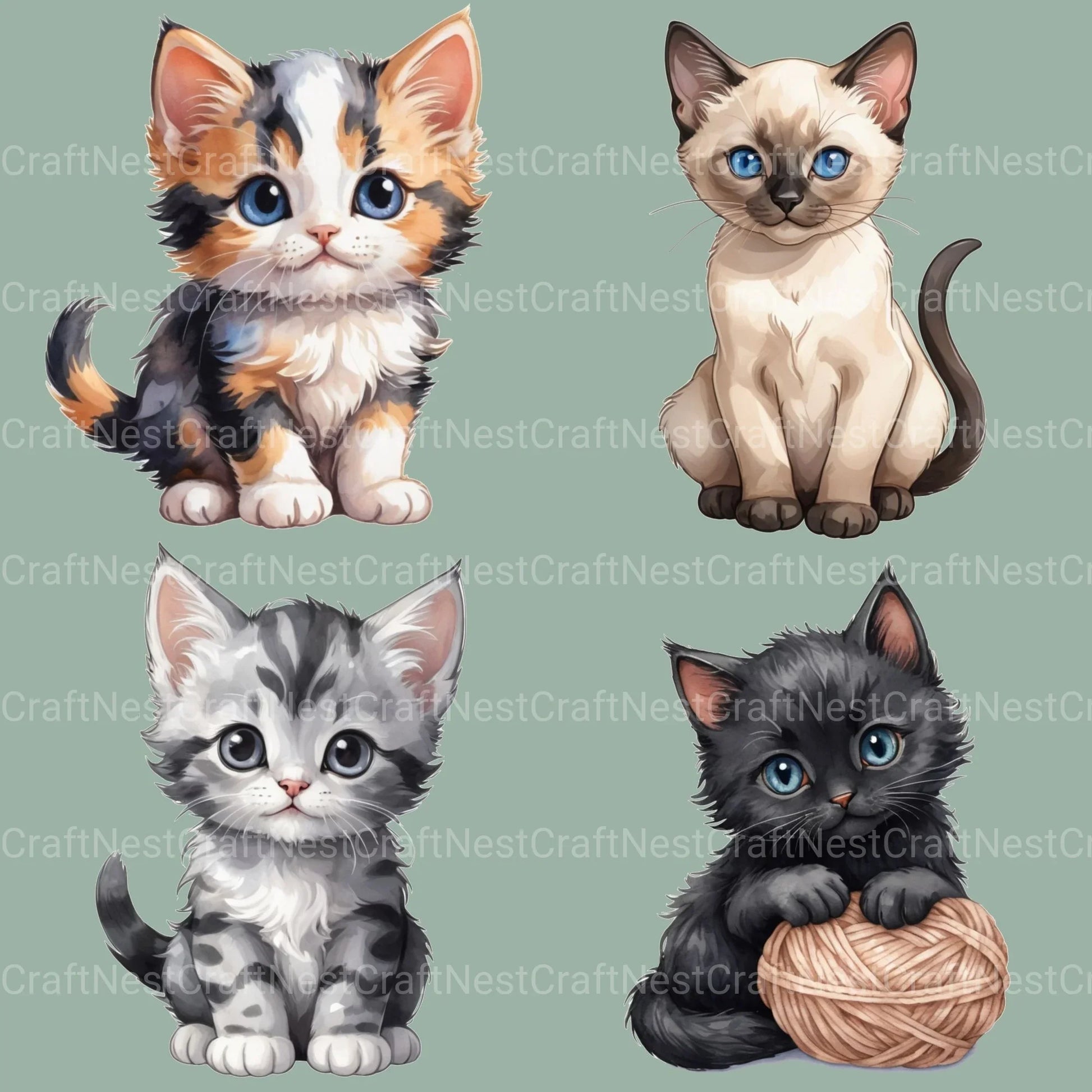 Kittens Clipart Bundle 5 - CraftNest - Digital Crafting and Art