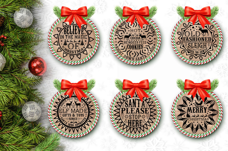 Christmas Round Sign SVG Bundle - CraftNest - Digital Crafting and Art