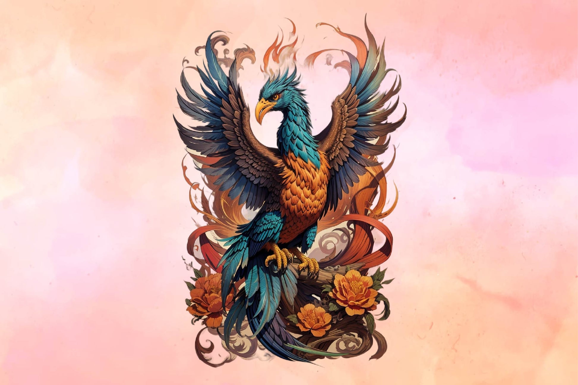 Phoenix Tattoo Realistic Old School Clipart Bundle - CraftNest - Digital Crafting and Art