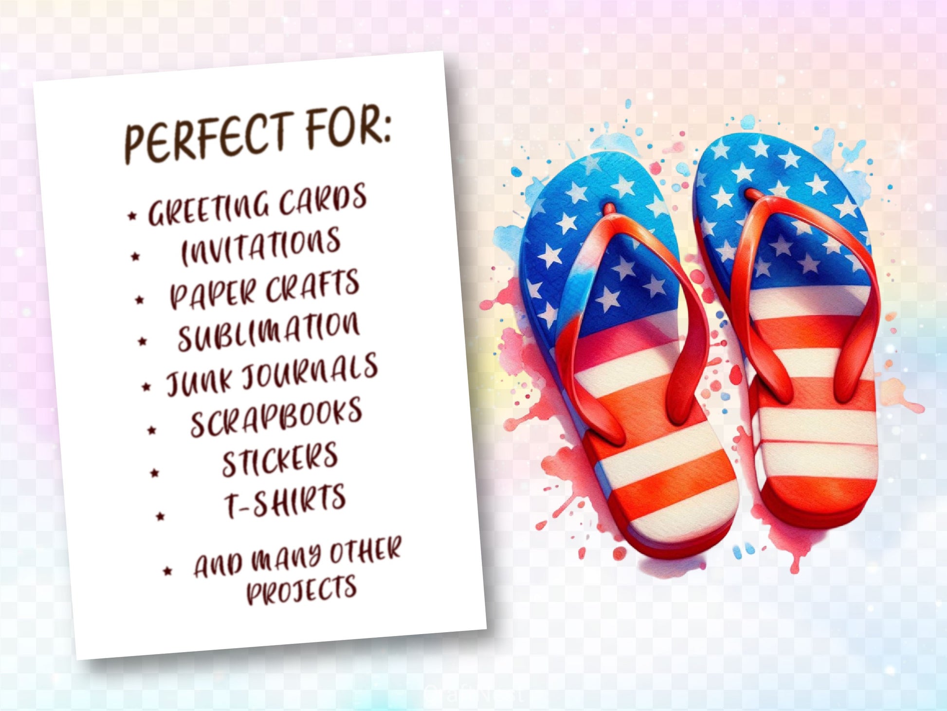 American Flip Flops Clipart Bundle - CraftNest - Digital Crafting and Art