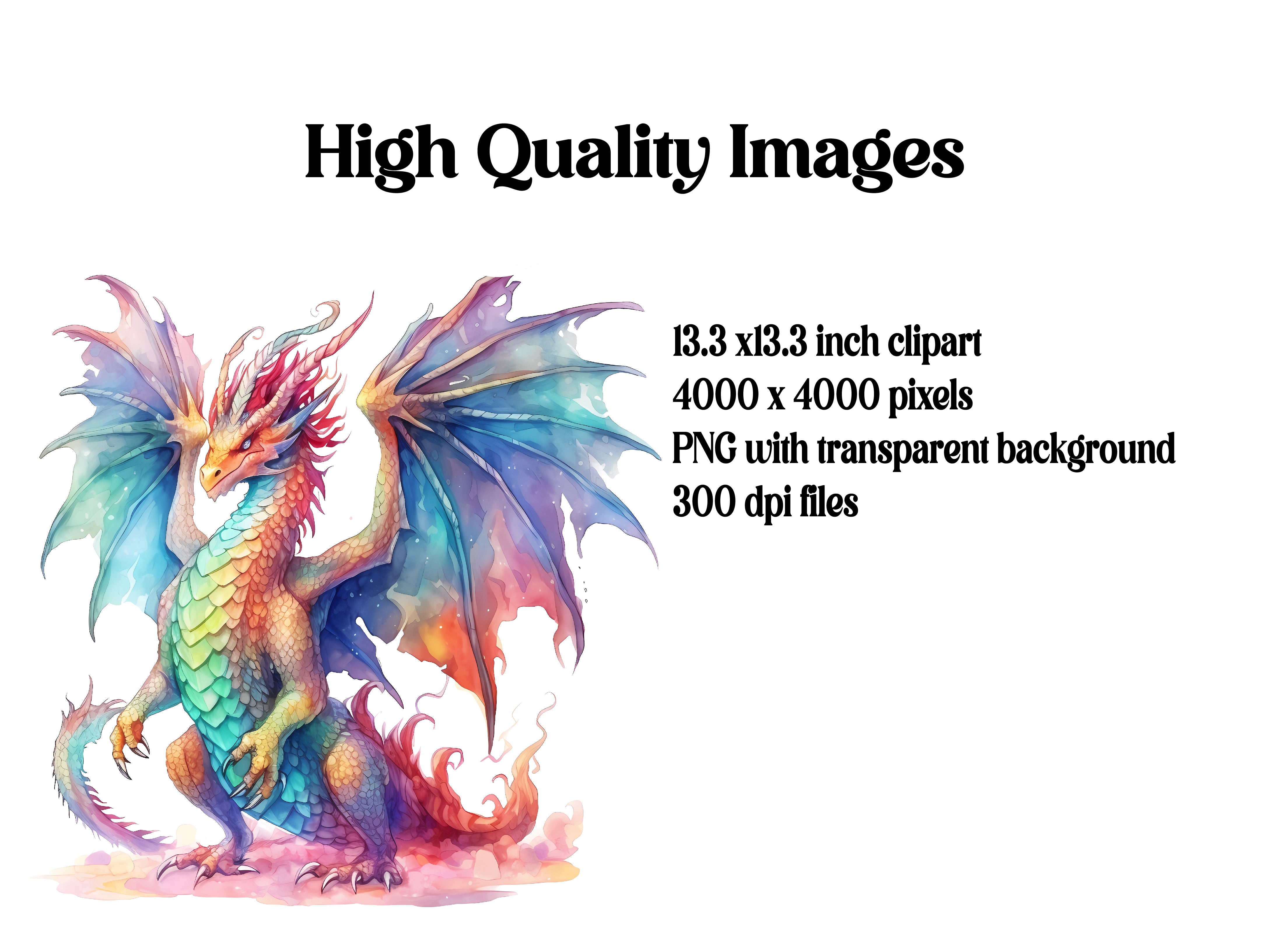 Rainbow Dragon Clipart - CraftNest