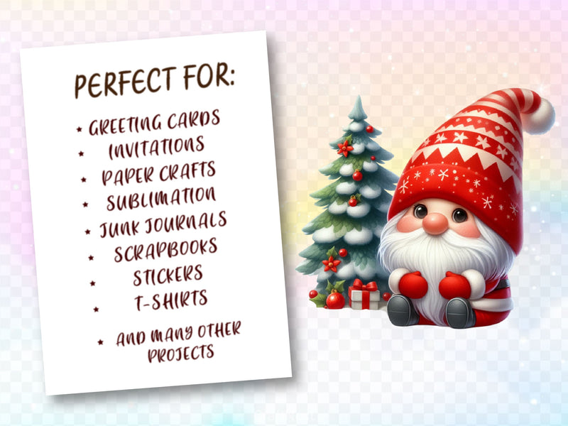 Christmas Gnome Clipart Bundle 9 - CraftNest - Digital Crafting and Art