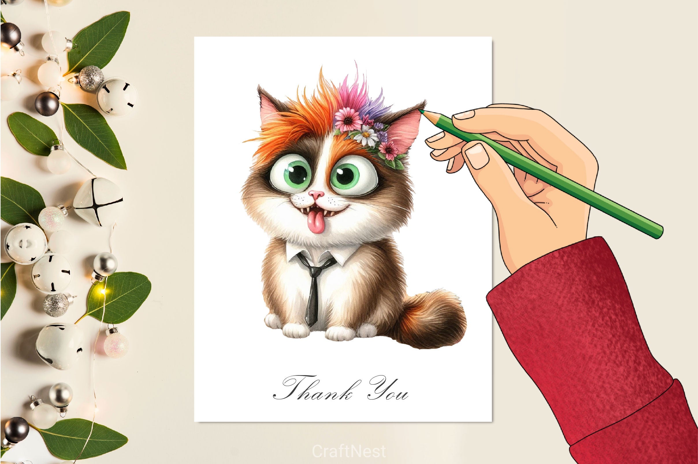 Cute Crazy Cat Clipart Bundle - CraftNest - Digital Crafting and Art