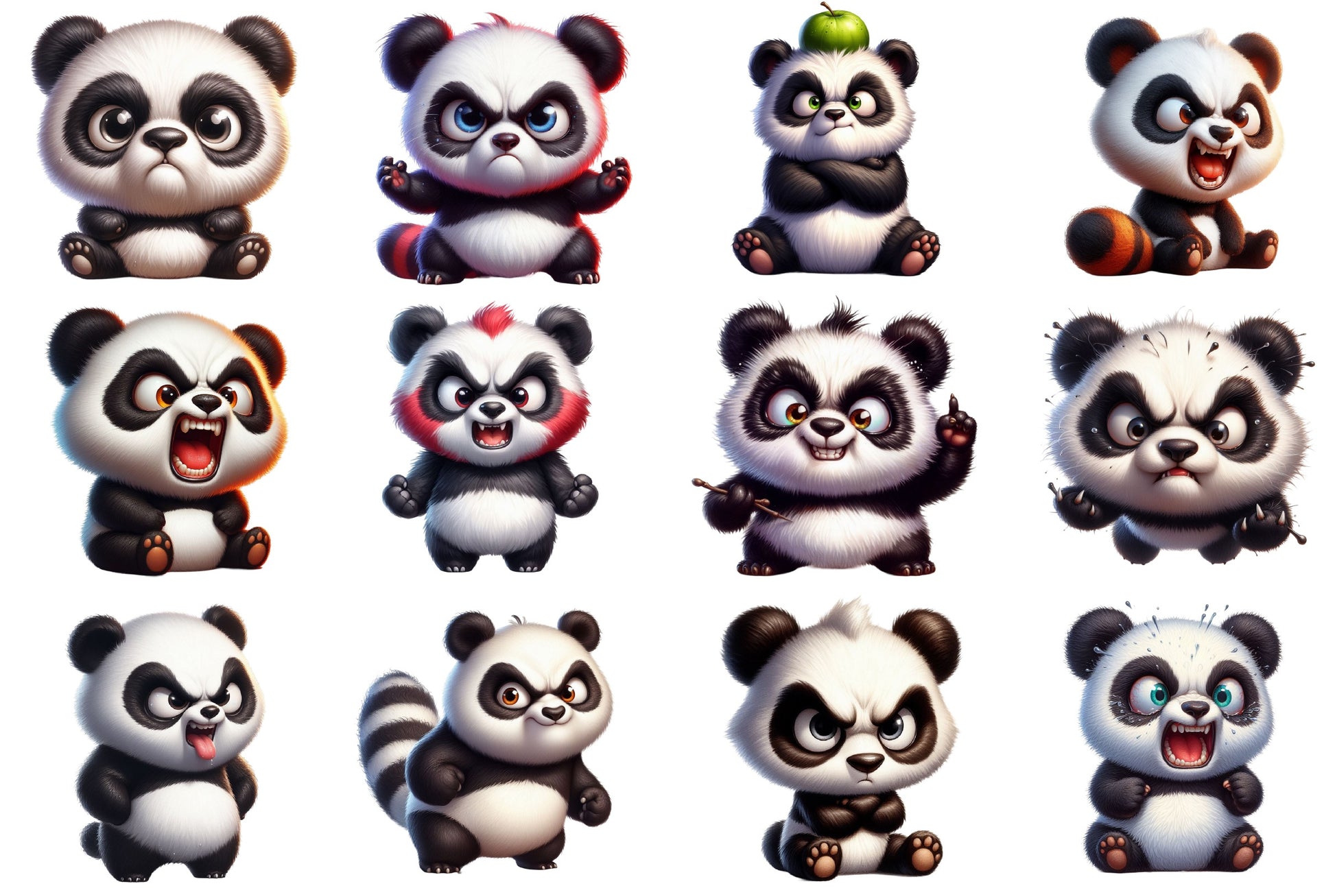 Angry Panda Clipart Bundle - CraftNest - Digital Crafting and Art
