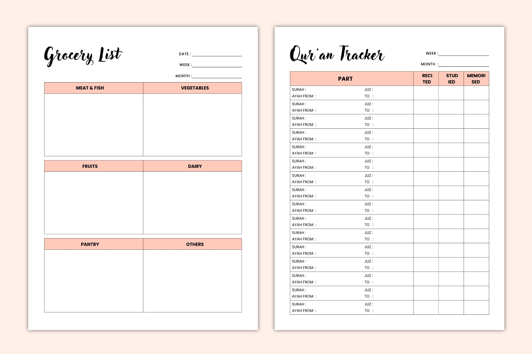 Islamic Productivity Planner