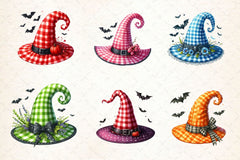 Gingham Witch Hat Halloween Clipart Bundle - CraftNest - Digital Crafting and Art