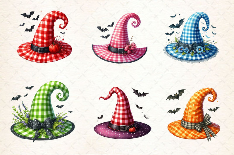 Gingham Witch Hat Halloween Clipart Bundle - CraftNest - Digital Crafting and Art