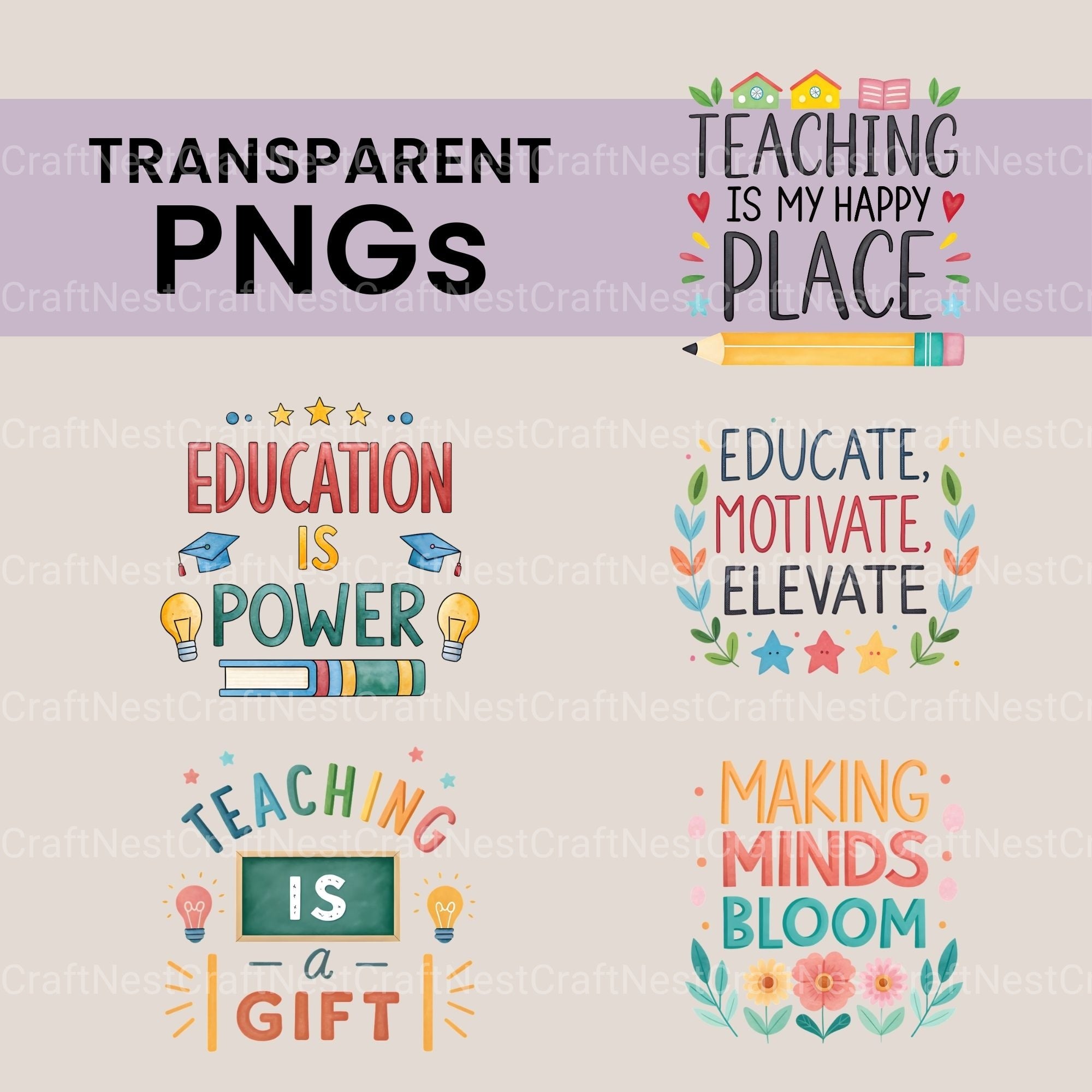 Teacher Quotes Clipart Bundle - CraftNest - Digital Crafting and Art