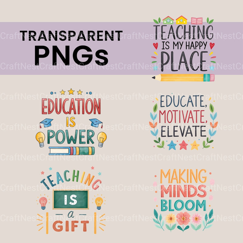 Teacher Quotes Clipart Bundle - CraftNest - Digital Crafting and Art