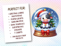 Cute Christmas Cow Clipart Bundle 2 - CraftNest - Digital Crafting and Art