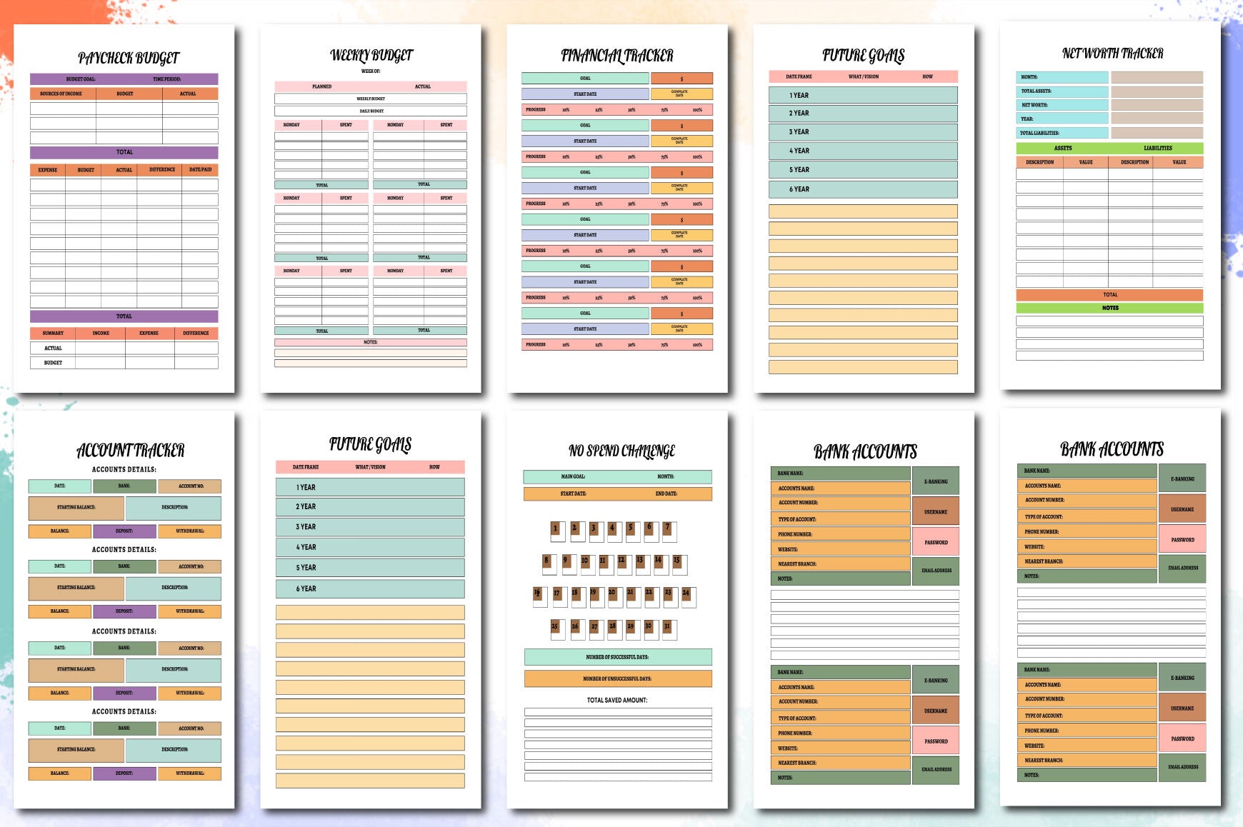Rainbow Budget Planner