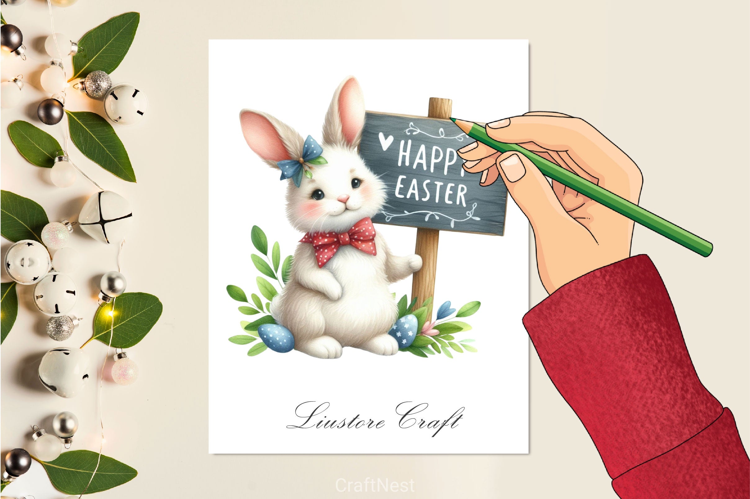 Easter Bunny Wooden Signs Clipart Bundle - CraftNest - Digital Crafting and Art