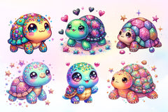 Cute Sea Turtle Clipart Bundle 2 - CraftNest - Digital Crafting and Art