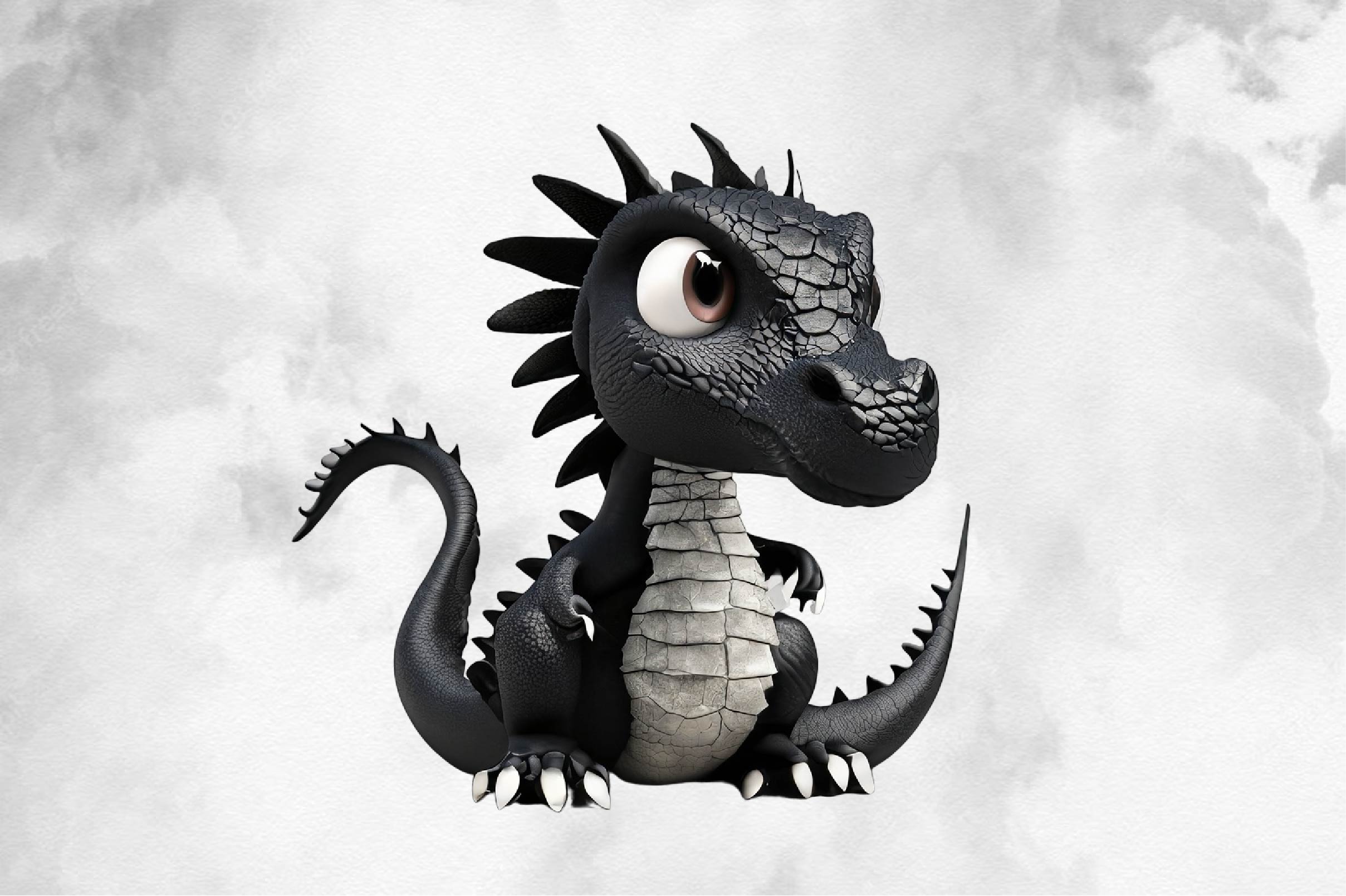 Baby Black Dragon Clipart Bundle - CraftNest - Digital Crafting and Art