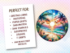 Stained Glass Tropical Beach Clipart Bundle - CraftNest - Digital Crafting and Art