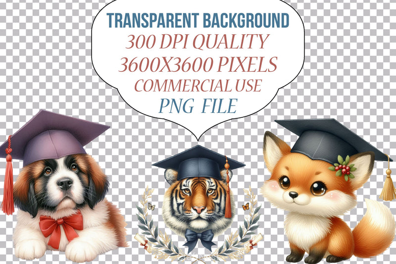 Graduation Animals Clipart Bundle - CraftNest - Digital Crafting and Art