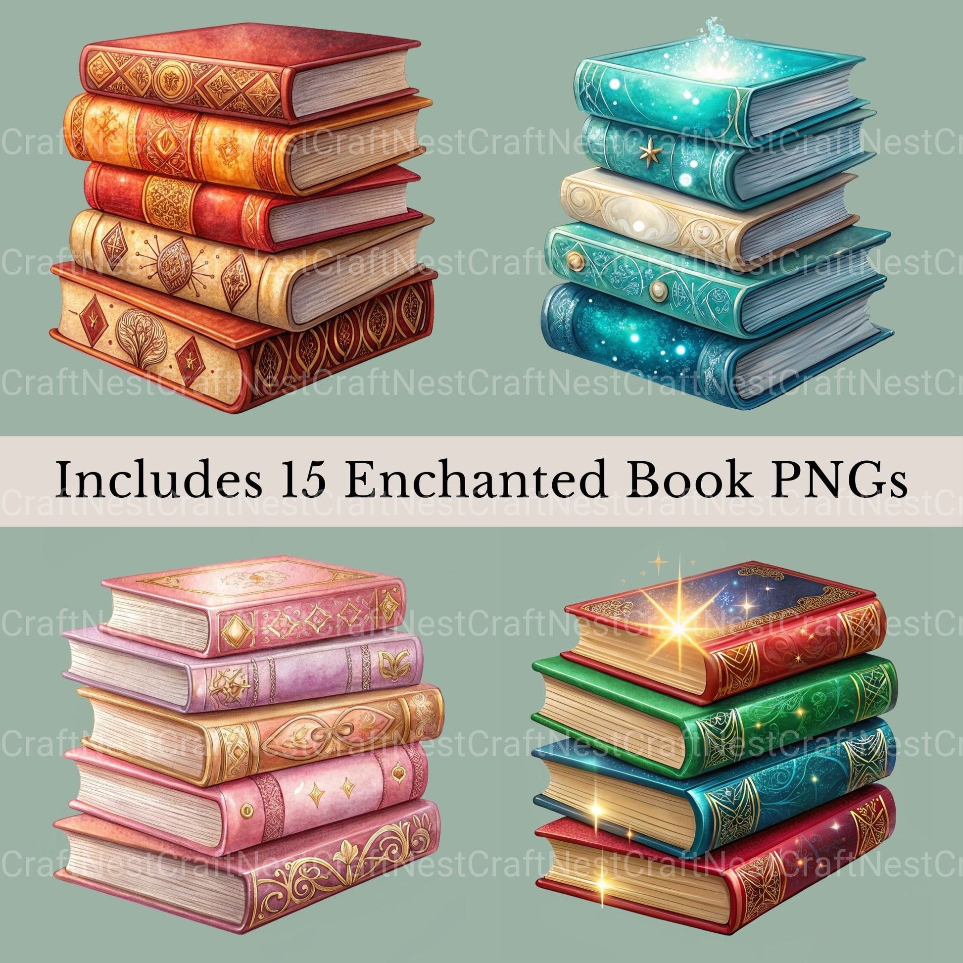 Books Magical Clipart Bundle - CraftNest - Digital Crafting and Art