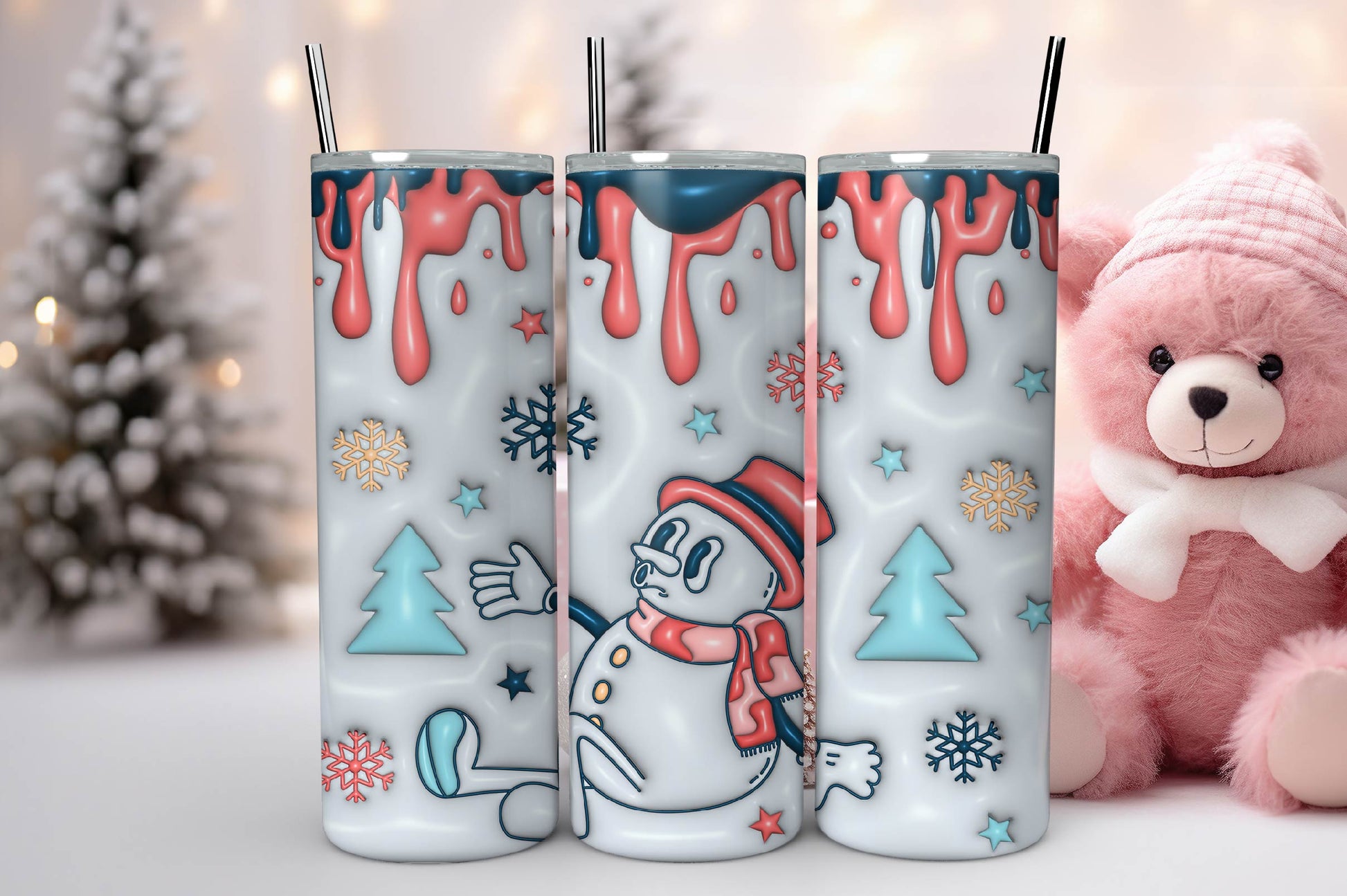 3D Inflated Christmas Tumbler Bundle 16 - CraftNest - Digital Crafting and Art