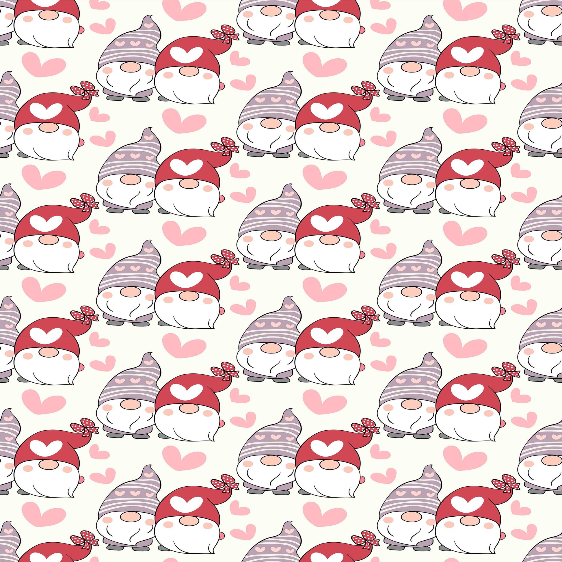 Valentines Day Gnome Seamless Digital Paper - CraftNest - Digital Crafting and Art