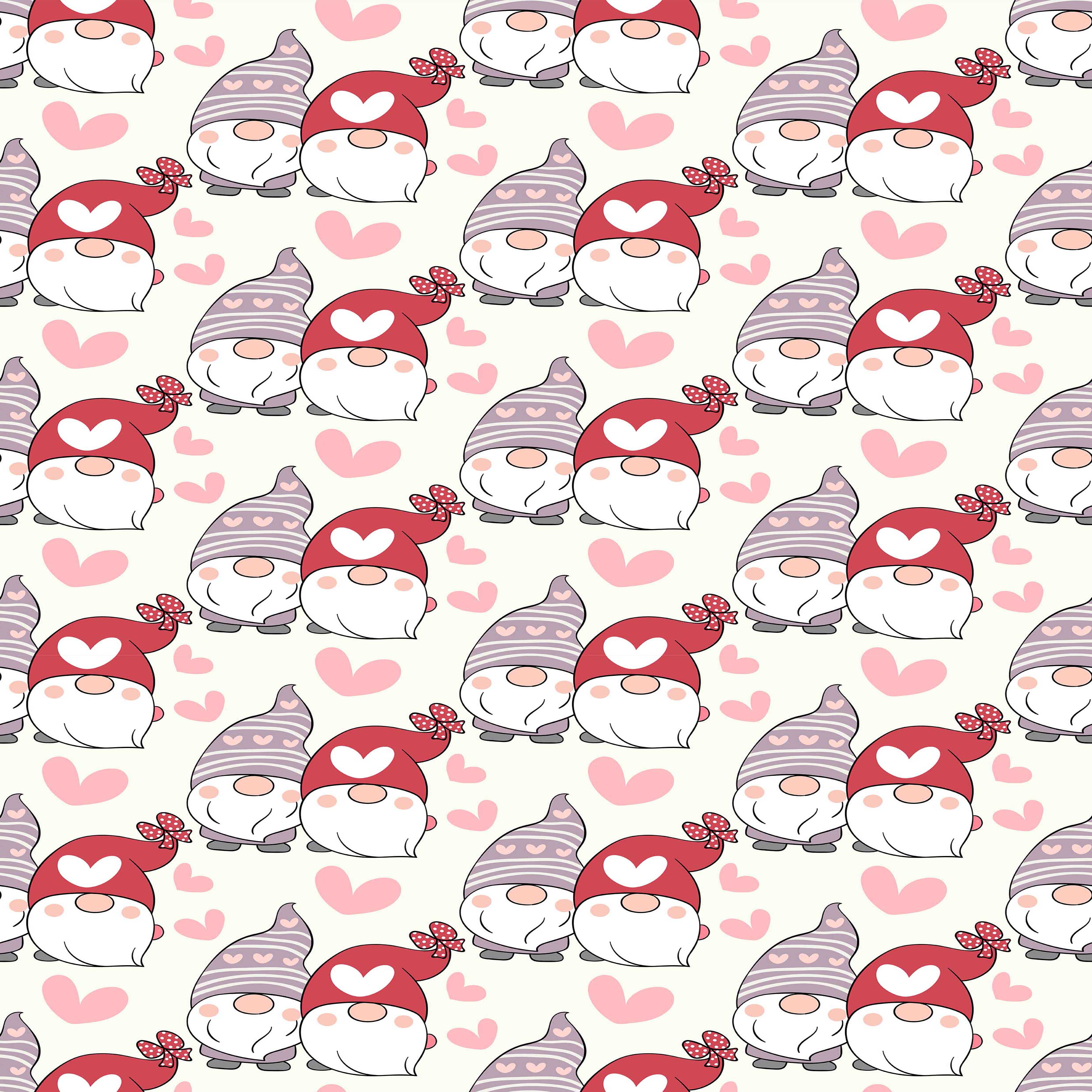 Valentines Day Gnome Seamless Digital Paper - CraftNest - Digital Crafting and Art