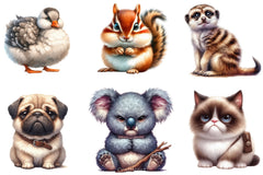 Grumpy Animals Clipart Bundle 3 - CraftNest - Digital Crafting and Art