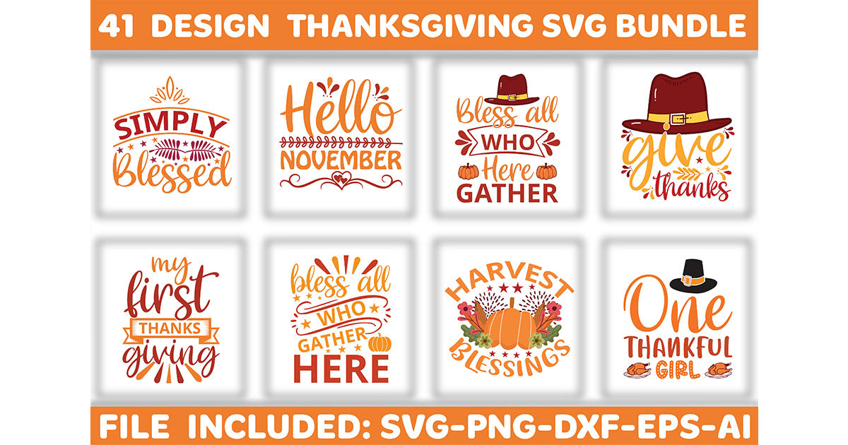 Thanksgiving SVG Bundle 1 - CraftNest - Digital Crafting and Art